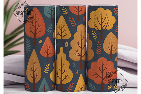 Autumn Trees 20oz Tumbler Wrap Sublimation sassyprint 