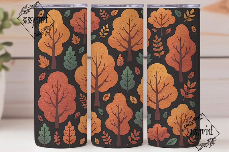 Autumn Trees 20oz Tumbler Wrap Sublimation sassyprint 