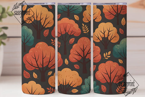 Autumn Trees 20oz Tumbler Wrap Sublimation sassyprint 