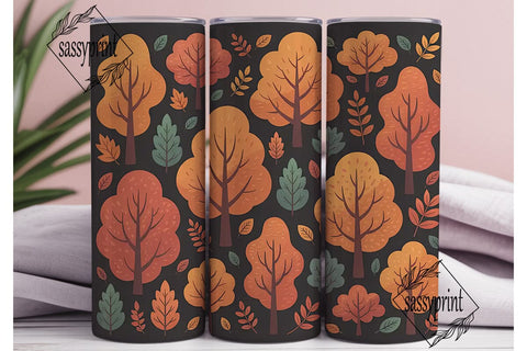 Autumn Trees 20oz Tumbler Wrap Sublimation sassyprint 