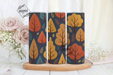 Autumn Trees 20oz Tumbler Wrap Sublimation sassyprint 