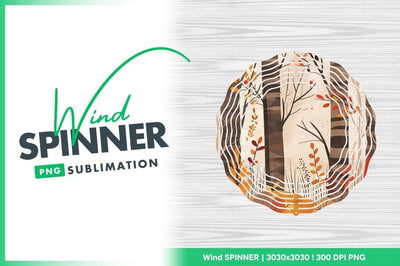 Autumn trees wind spinner round design Sublimation Regulrcrative 