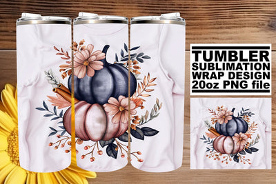 Autumn Tumbler Sublimation Pumpkin Wrap Sublimation afrosvg 