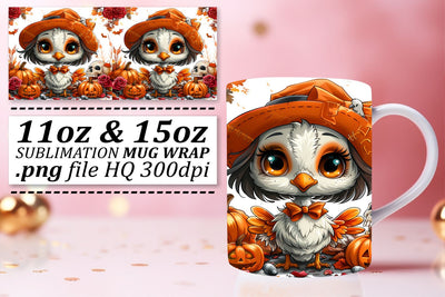 Autumn Turkey Design Mug Wrap 11oz/15oz Sublimation Sublimation afrosvg 
