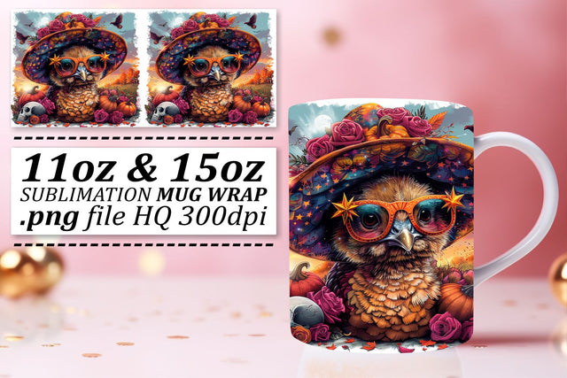 Autumn Turkey Design Wrap for 11oz/15oz Tumblers Sublimation afrosvg 