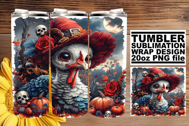 Autumn Turkey Design Wrap for 20oz Tumblers Sublimation afrosvg 