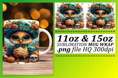 Autumn Turkey Mug Wrap 11oz/15oz Fall Design Sublimation afrosvg 