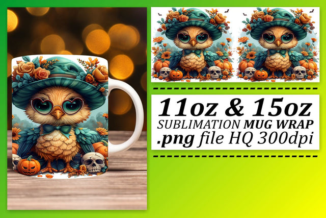 Autumn Turkey Mug Wrap 11oz/15oz Fall Design Sublimation afrosvg 