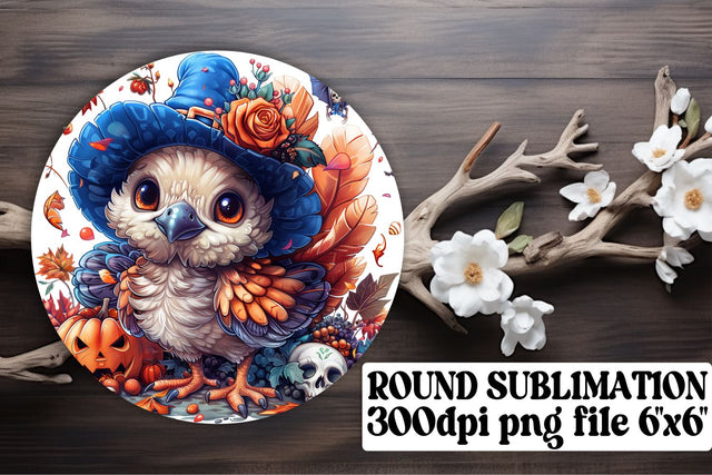 Autumn Turkey Round Design for Sublimation PNG Sublimation afrosvg 