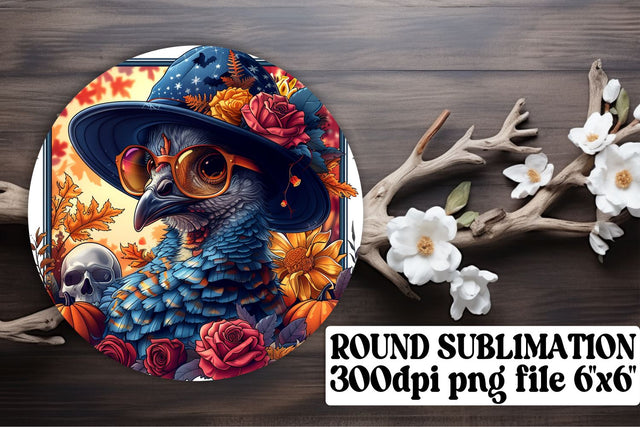 Autumn Turkey Round Design Sublimation PNG Sublimation afrosvg 