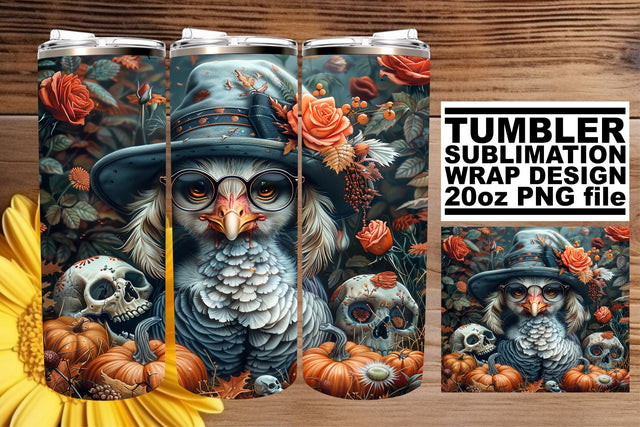 Autumn Turkey Tumbler Wrap - 20oz Fall Design Sublimation afrosvg 