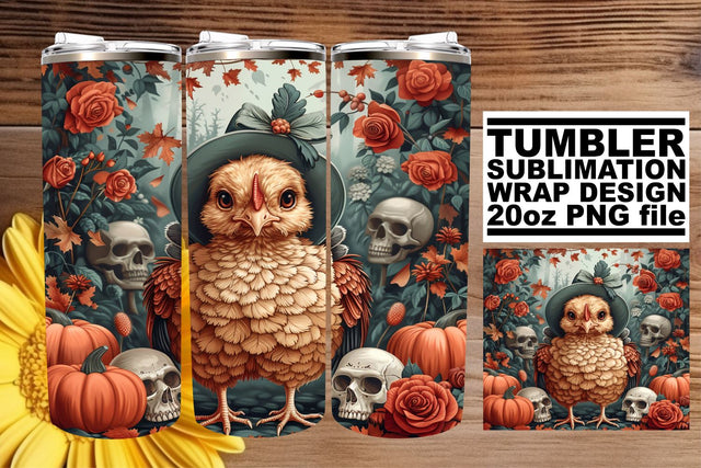 Autumn Turkey Tumbler Wrap Sublimation - 20oz Sublimation afrosvg 
