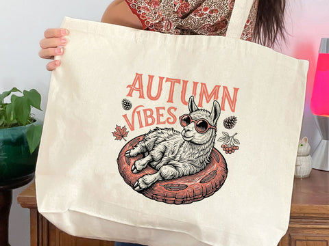 Autumn Vibes Llama PNG, Cute Fall Alpaca T-Shirt Design SVG DesignDestine 