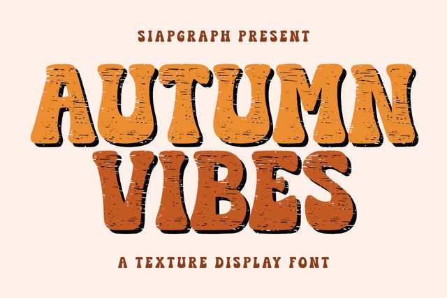 Autumn Vibes - Retro Groovy Textured Font Font Masyafi Studio 