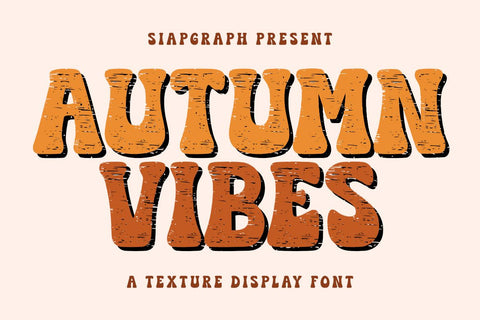 Autumn Vibes - Retro Groovy Textured Font Font Masyafi Studio 
