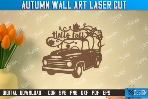 Autumn Wall Art Bundle | Fall Sign | Autumn Vibe | Signs Inscription Design | CNC File SVG Fly Design 