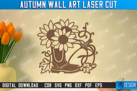 Autumn Wall Art Bundle | Fall Sign | Autumn Vibe | Signs Inscription Design | CNC File SVG Fly Design 