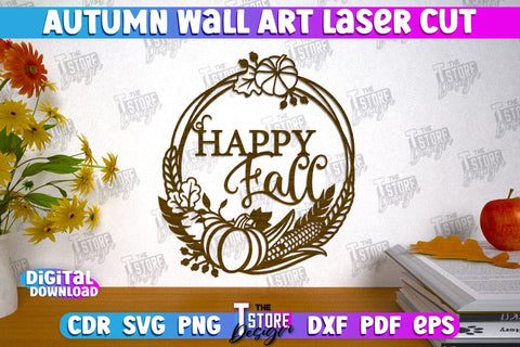 Autumn Wall Art Bundle | Fall Sign | Autumn Vibe | Signs Inscription Design | CNC Files SVG The T Store Design 