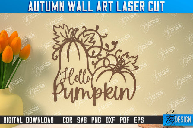 Autumn Wall Art | Fall Sign | Autumn Vibe | Signs Inscription Design | CNC File SVG Fly Design 