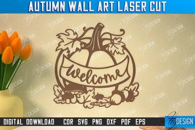 Autumn Wall Art | Fall Sign | Autumn Vibe | Signs Inscription Design | CNC File SVG Fly Design 