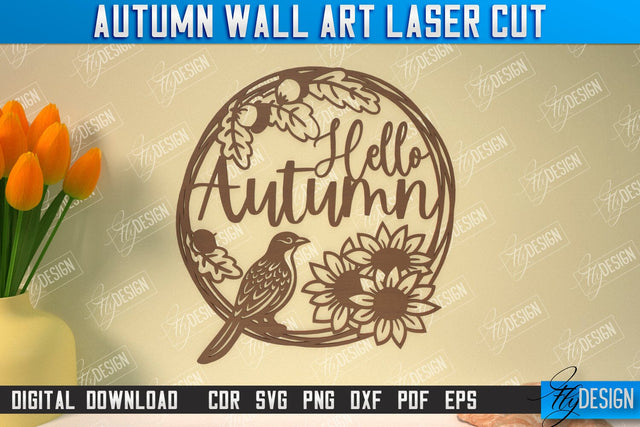 Autumn Wall Art | Fall Sign | Autumn Vibe | Signs Inscription Design | CNC File SVG Fly Design 