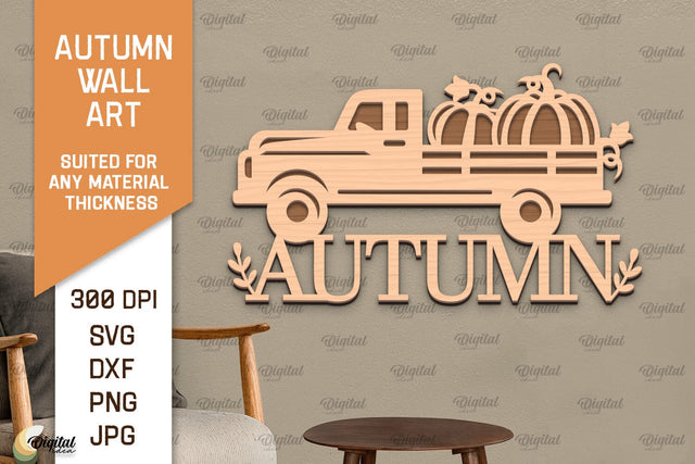 Autumn Wall Art Laser Cut Design. Fall Wall Decor SVG SVG Evgenyia Guschina 