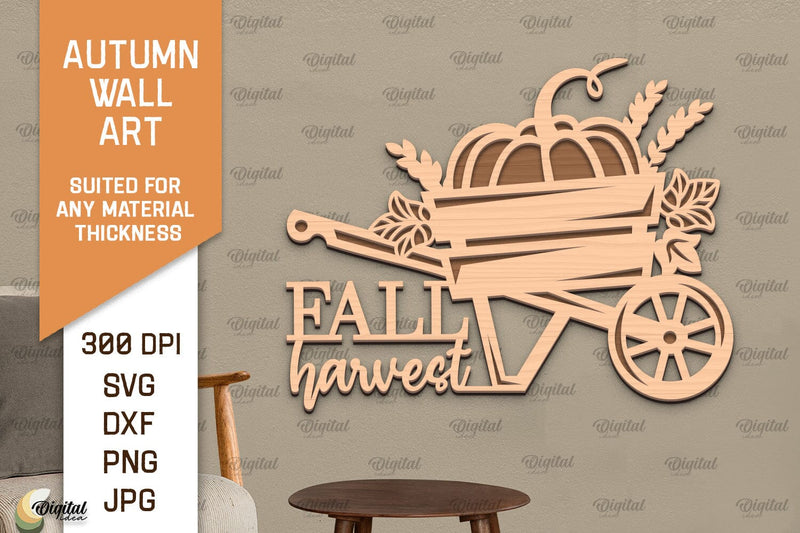 Autumn Wall Art Laser Cut Design. Fall Wall Decor SVG SVG Evgenyia Guschina 