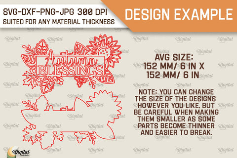 Autumn Wall Art Laser Cut Design. Fall Wall Decor SVG SVG Evgenyia Guschina 