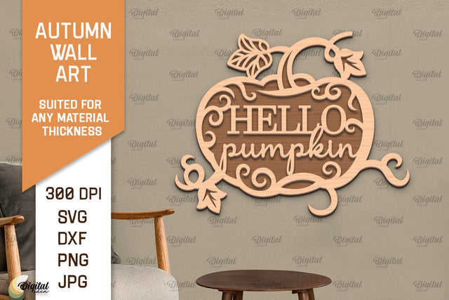 Autumn Wall Art Laser Cut Design. Fall Wall Decor SVG SVG Evgenyia Guschina 