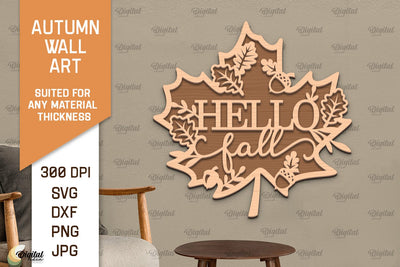 Autumn Wall Art Laser Cut Design. Fall Wall Decor SVG SVG Evgenyia Guschina 