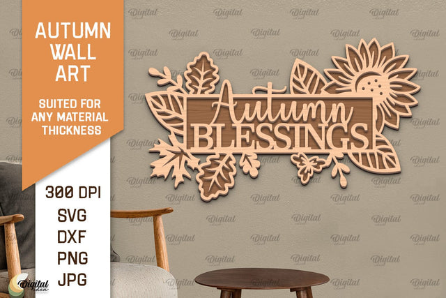 Autumn Wall Art Laser Cut Design. Fall Wall Decor SVG SVG Evgenyia Guschina 