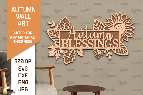 Autumn Wall Art Laser Cut Design. Fall Wall Decor SVG SVG Evgenyia Guschina 