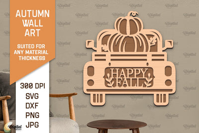Autumn Wall Art Laser Cut Design. Fall Wall Decor SVG SVG Evgenyia Guschina 