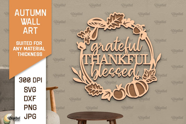 Autumn Wall Art Laser Cut Design. Fall Wall Decor SVG SVG Evgenyia Guschina 