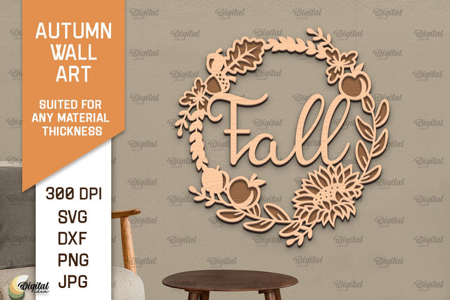 Autumn Wall Art Laser Cut Design. Fall Wall Decor SVG SVG Evgenyia Guschina 
