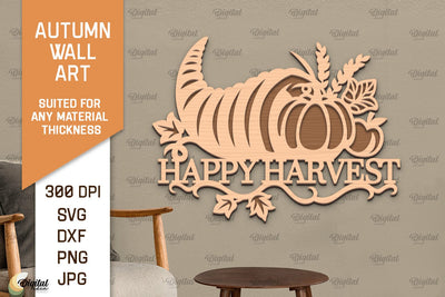 Autumn Wall Art Laser Cut Design. Fall Wall Decor SVG SVG Evgenyia Guschina 