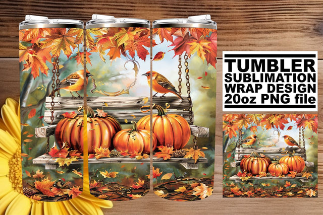 Autumn Watercolor Design Tumbler Wrap for 20oz Sublimation afrosvg 
