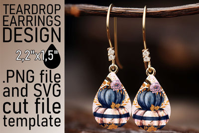Autumn Watercolor Pumpkins Teardrop Sublimation afrosvg 