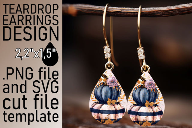 Autumn Watercolor Pumpkins Teardrop Sublimation afrosvg 