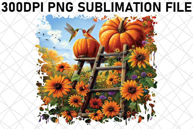 Autumn Watercolor Scene Print Wrap for Mug PNG Sublimation afrosvg 