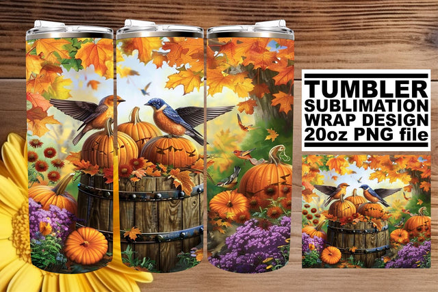 Autumn Watercolor Tumbler Wrap for 20oz - Sublimation Sublimation afrosvg 