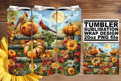 Autumn Watercolor Tumbler Wrap Sublimation for 20oz Sublimation afrosvg 