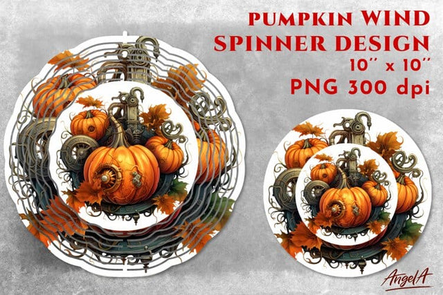 Autumn wind spinner sublimation / steampunk pumpkin PNG Sublimation Angelina Semenova 