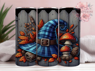 Autumn Witch Hat Halloween Tumbler Wrap, Fall Witch Wrap, 20Oz Sublimation Design, Halloween Witch Cup, Cozy Autumn Drinkware, Rustic Witch Hat Tumbler, Spooky Fall Wrap Sublimation Li Zamperini 