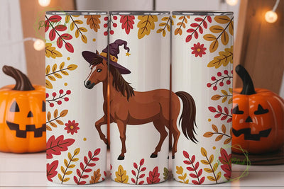 Autumn Witch Horse 20oz Tumbler Wrap Sublimation PixelChick 