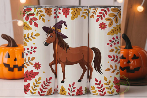 Autumn Witch Horse 20oz Tumbler Wrap Sublimation PixelChick 