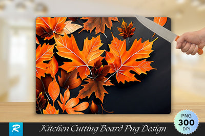 Autumn With Orange and Black Leaves Cutting Board Sublimation Regulrcrative 