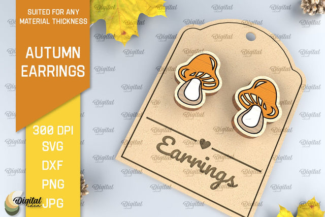 Autumn Wooden Earrings Laser Cut. Fall Earrings SVG Design SVG Evgenyia Guschina 