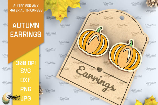 Autumn Wooden Earrings Laser Cut. Fall Earrings SVG Design SVG Evgenyia Guschina 