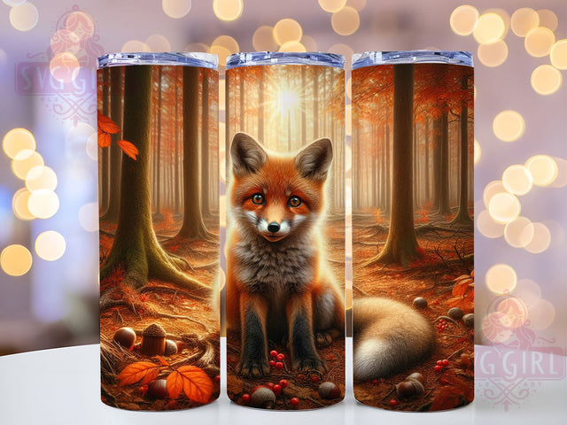 Autumn Woodland Fox Tumbler, Woodland Animal Wrap, 20oz Tumbler Sublimation, Cute Fall Forest Design, Rustic Wildlife Sublimation, Cozy Nature Tumbler, Seasonal Critter Wrap Sublimation SvggirlplusArt 